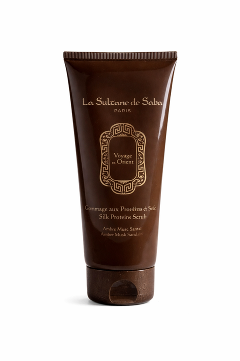 Silk protein body scrub amber musk & santal - Скраб для тіла з шовковими протеїнами, амброю, мускусом і сандаловим деревом